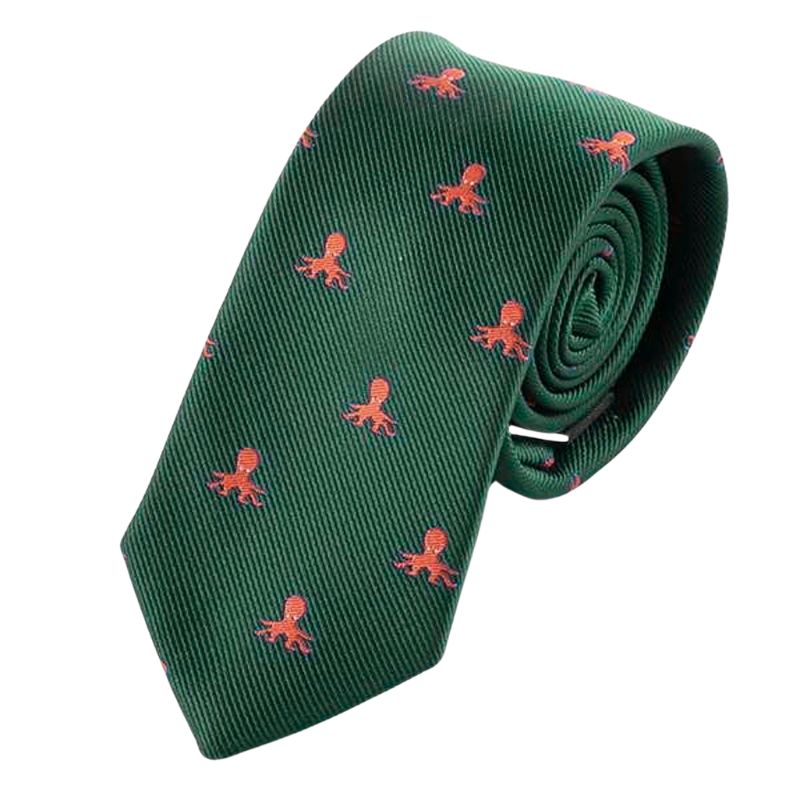 Neckties Green Octopus Pattern For Mens